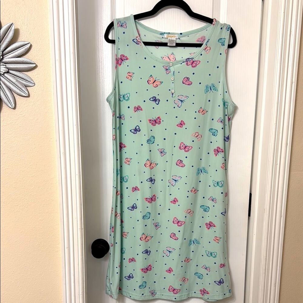 Gabriella mint sleep dress butterfly polka dot sleeveless size L